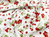 100% Cotton Poplin - Red Cherries on White