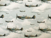 Cotton Fabric - Spitfires Vintage Flying Planes - Craft Dress Fabric Material