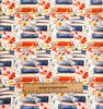 100% Cotton Fabric - Colourful Floral Reading Books White - Craft Material Metre