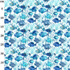 Cotton Fabric - Blue Fish - Under the Sea- Underwater Print Cotton Craft Material