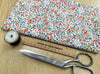 Cotton Fabric - Blue & Red Ditsy Floral on Cream