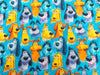 Cotton Fabric - Happy Dogs on Blue