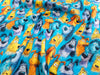 Cotton Fabric - Happy Dogs on Blue