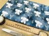 Cotton Fabric - Cute Baby Elephants on Navy Blue - Craft Dress Fabric Material