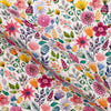 Canvas Fabric - Bright Tropical Floral Flowers Design - Craft Fabric Material