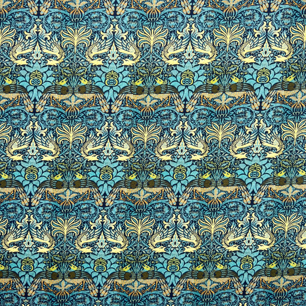 William Morris - Percale Cotton - Dressmaking Fabric - Peacock & Dragon