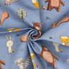Canvas Fabric - Cute Forest Friends Animals on Blue