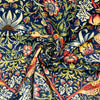 Upholstery Fabric - Heavy Weight Super Soft Plush Velvet - William Morris Strawberry Thief Navy Blue