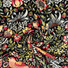 Upholstery Fabric - Heavy Weight Super Soft Plush Velvet - William Morris Strawberry Thief Ebony Black