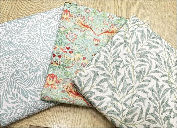Fat Quarter Bundle - William Morris- Duck Egg Blue- Bird floral Print Craft Fabric Material