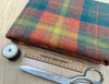 Upholstery Fabric Grampian Faux Wool Green & Orange Tartan Check Curtain Fabric