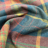 Upholstery Fabric Grampian Faux Wool Green & Orange Tartan Check Curtain Fabric