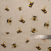 Upholstery Fabric - Cotton Rich Linen Look Material - Honey Bees