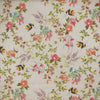 Canvas Fabric - Botanical Bees & Floral Print Linen Look Craft Fabric Material