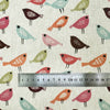 Upholstery Fabric - Bright Multicolour Scandi Birds- Cotton Rich Linen Look Material