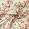 Upholstery Fabric - Cherry Blossom Floral Leaf Craft Cotton Rich Linen Look Material