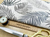 Linen Look Canvas Fabric - Palm Leaf Print - Upholstery Cushion Curtain Craft Fabric