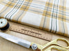 Linen Look Canvas Fabric - Yellow & Grey Tartan Check - Upholstery Cushion Curtain Craft Fabric