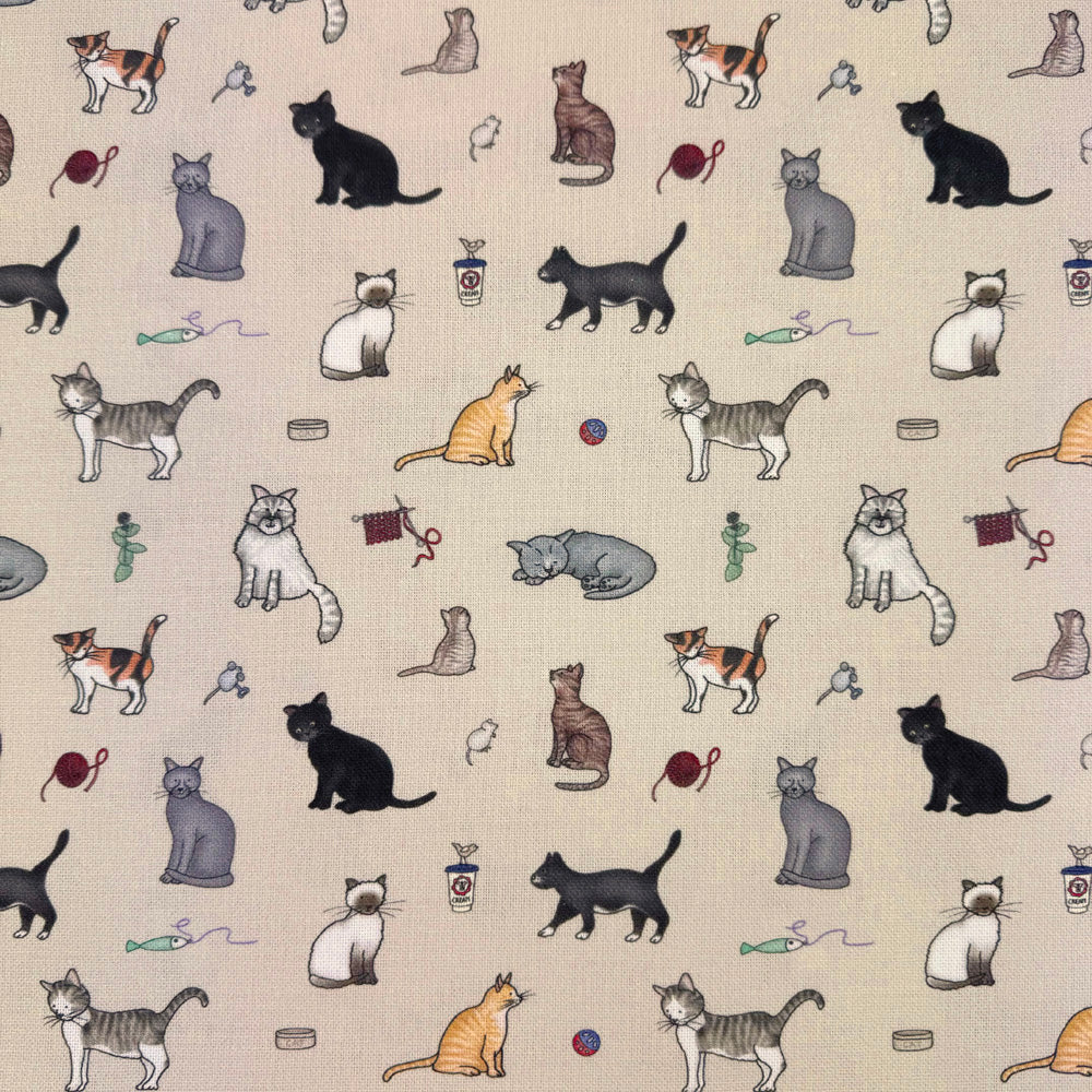Furnishing Fabric - Winsome Whiskers Linen - Emma Lawrence Designs