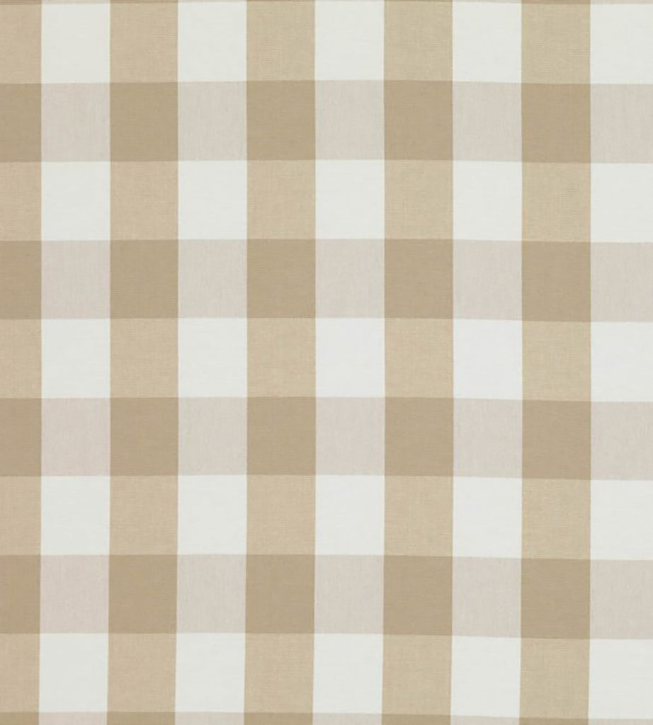 Upholstery Fabric - Romo Natural Beige & White Gingham Cotton Canvas Curtain Cushion Blind Fabric