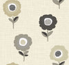 Half Panama Cotton - Elsa Natural Daisy Floral Print - Craft Upholstery Fabric