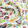 Cotton Fabric - Children's Educated Animals - Bright Coloured Material