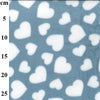 Anti-Pil Super Soft Printed Fleece Fabric - Blue & White Love Heart Print Fleece