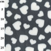 Anti-Pil Super Soft Printed Fleece Fabric - Grey & White Love Heart Print Fleece