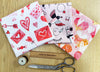 Fat Quarter Fabric Bundle - Love Hearts Pink & Red Valentines Mix - 3 Piece Bundle