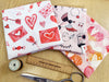 Fat Quarter Fabric Bundle - Love Hearts Pink & Red Valentines Mix - 3 Piece Bundle