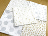 Fat Quarter Bundle - White Gold & Silver Glitter Stars Snowflakes & Baubles Christmas Mix Bunting Craft Fabric