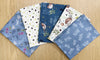 Fat Quarter Bundle - Woodland - Navy Blue Bird Hedgehog Dragonfly Print Fabric