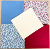 Fat Quarter Bundle - Pretty Burgundy & Blue Ditsy Floral Mix Bunting Craft Fabric