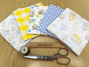 Easter Fabric Bundle - Cute Easter Bunny Blue & Yellow Fabric Mix