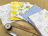 Easter Fabric Bundle - Cute Easter Bunny Blue & Yellow Fabric Mix