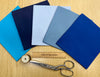 Fat Quarter Bundle - Plain Blue Colour Cotton Fabric Mix - 5 Piece Bundle