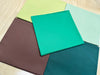 Fat Quarter Bundle - Plain Green Colour Cotton Fabric Mix - 5 Piece Bundle
