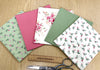 Fat Quarter Bundle - Pretty Pink & Green Rose Bud Floral Mix