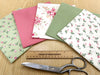 Fat Quarter Bundle - Pretty Pink & Green Rose Bud Floral Mix