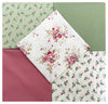 Fat Quarter Bundle - Pretty Pink & Green Rose Bud Floral Mix