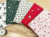 Fat Quarter Bundle - Scandi Christmas Red Green Natural Robins Holly Reindeer Fabric Mix