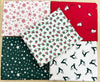Fat Quarter Bundle - Scandi Christmas Red Green Natural Robins Holly Reindeer Fabric Mix