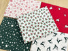 Fat Quarter Bundle - Scandi Christmas Red Green Natural Robins Holly Reindeer Fabric Mix
