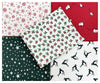 Fat Quarter Bundle - Scandi Christmas Red Green Natural Robins Holly Reindeer Fabric Mix