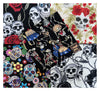 Fat Quarter Bundle - Gothic Skulls & Skeletons Halloween Craft Fabric Material