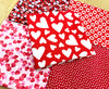 Fat Quarter Bundle - Valentine's Day Red & Pink Love Hearts Mix