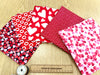 Fat Quarter Bundle - Valentine's Day Red & Pink Love Hearts Mix