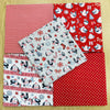 Fat Quarter Bundle - Cute Red Robin Christmas Mix Bunting Craft Fabric