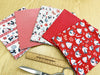 Fat Quarter Bundle - Cute Red Robin Christmas Mix Bunting Craft Fabric