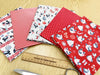 Fat Quarter Bundle - Cute Red Robin Christmas Mix Bunting Craft Fabric